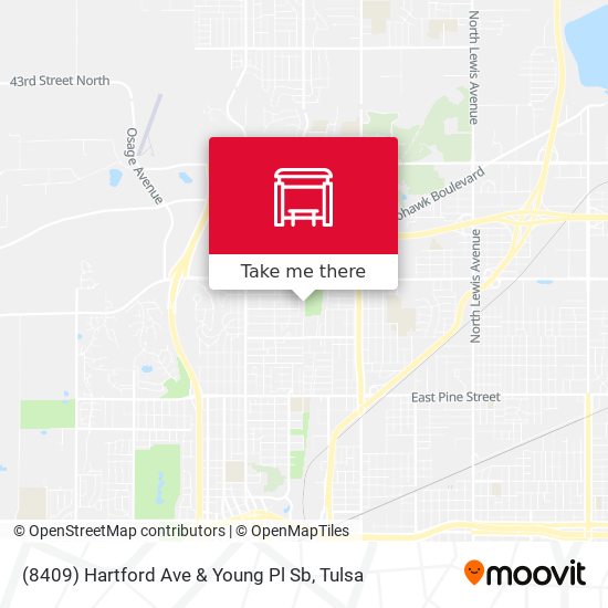 (8409) Hartford Ave & Young Pl Sb map