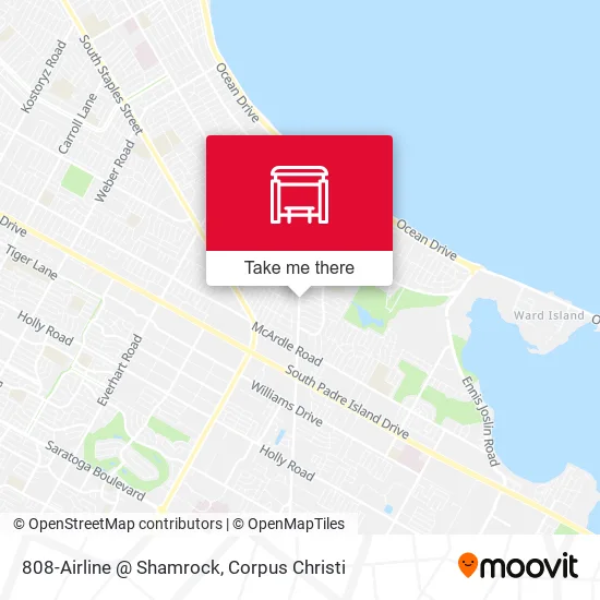 808-Airline  @  Shamrock map