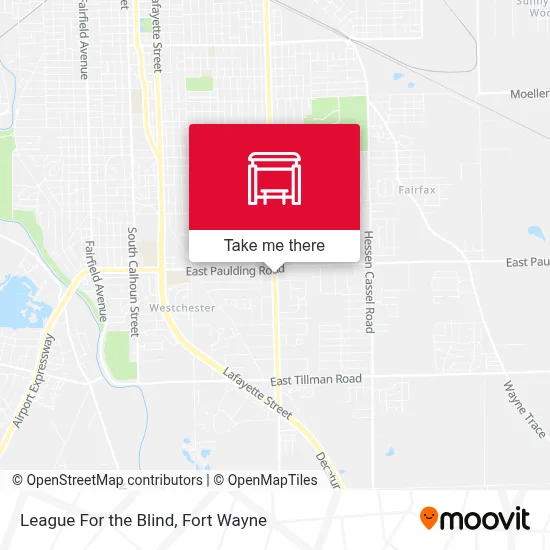 League For the Blind map