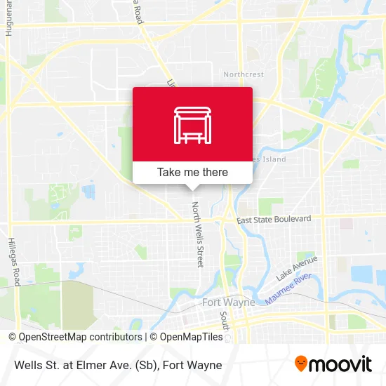 Mapa de Wells St. at Elmer Ave. (Sb)