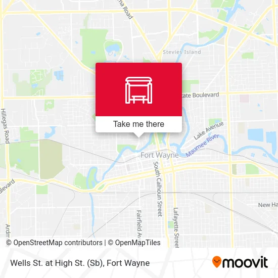 Mapa de Wells St. at High St. (Sb)