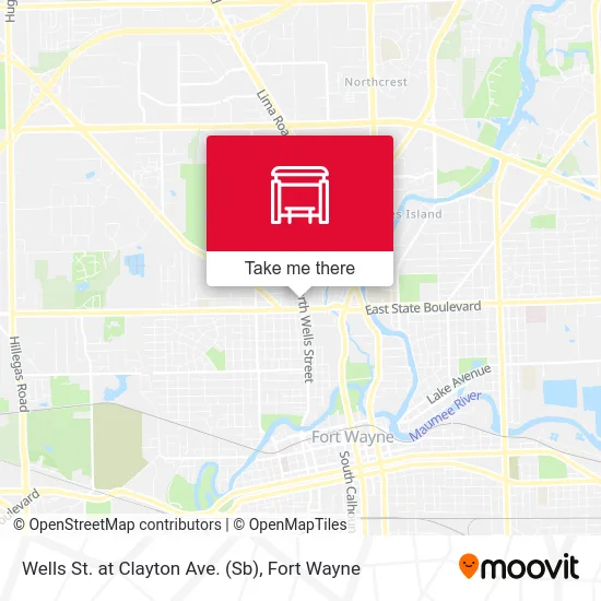 Mapa de Wells St. at Clayton Ave. (Sb)