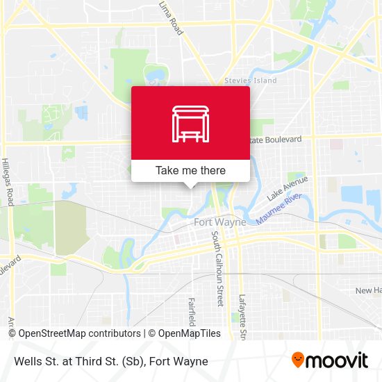 Wells St. at Third St. (Sb) map