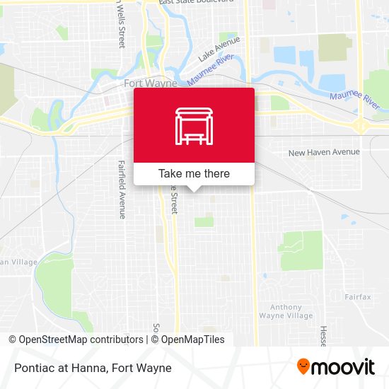 Pontiac at Hanna map