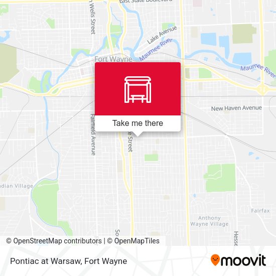 Pontiac at Warsaw map