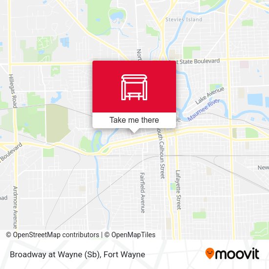 Broadway at Wayne (Sb) map