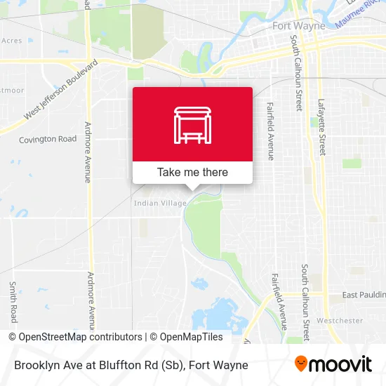 Mapa de Brooklyn Ave at Bluffton Rd (Sb)