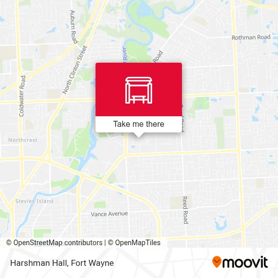 Harshman Hall map