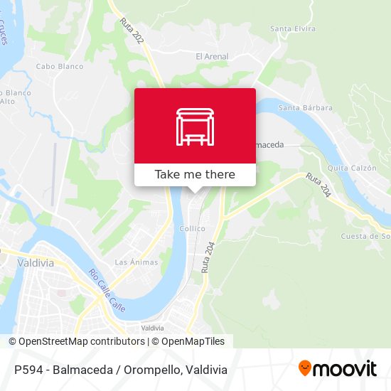 P594 - Balmaceda / Orompello map