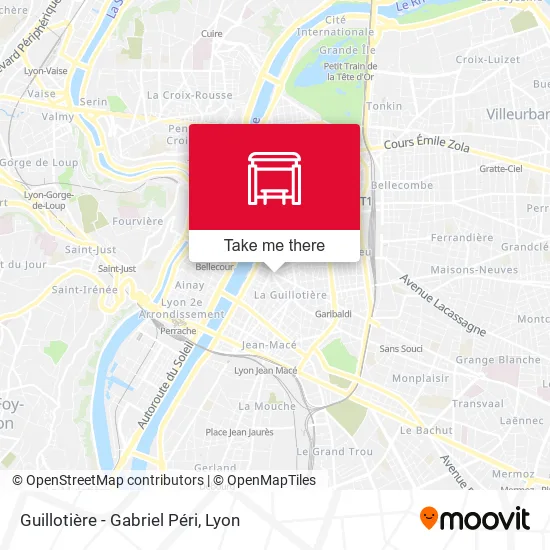 Guillotière - Gabriel Péri map