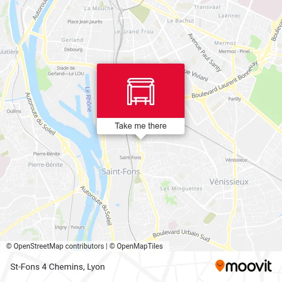 St-Fons 4 Chemins map