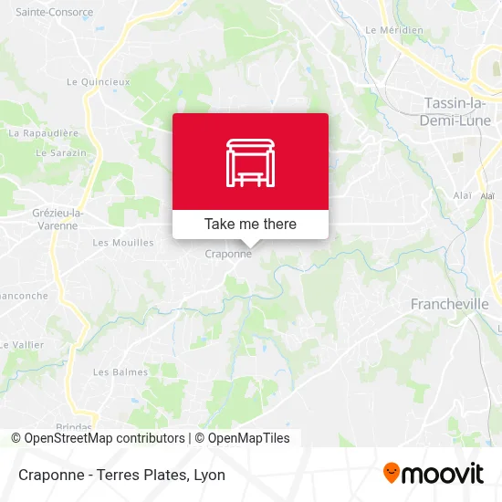 Craponne - Terres Plates map