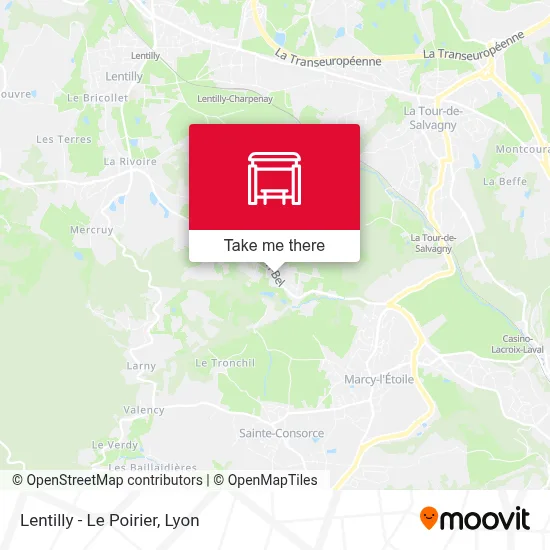 Lentilly - Le Poirier map