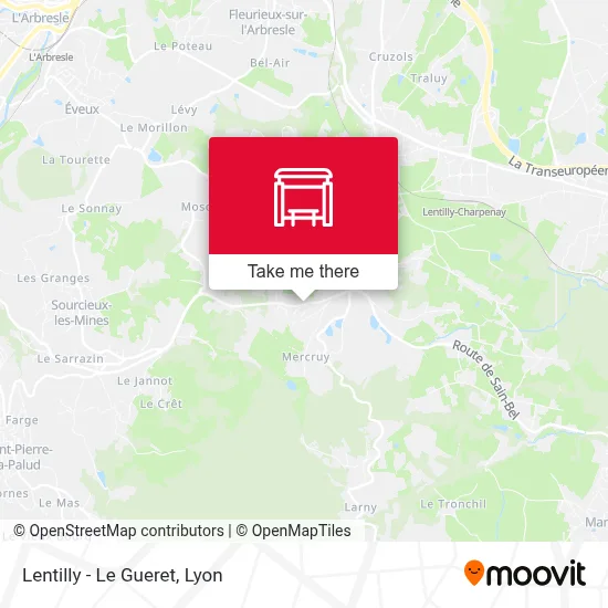 Lentilly - Le Gueret map