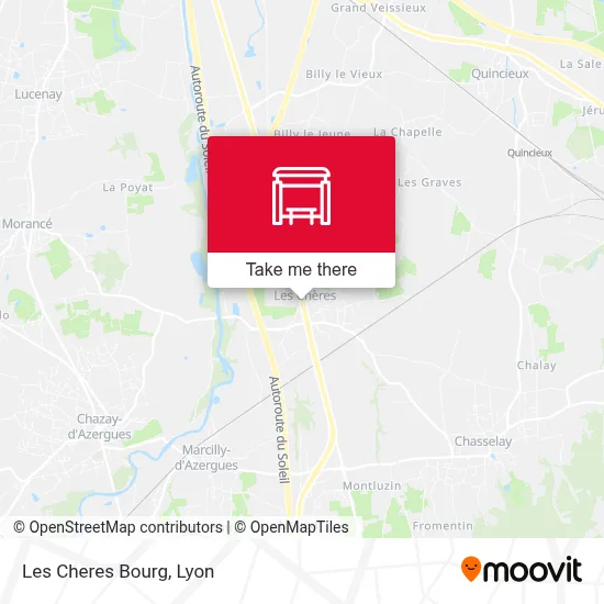 Les Cheres Bourg map