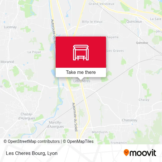 Les Cheres Bourg map