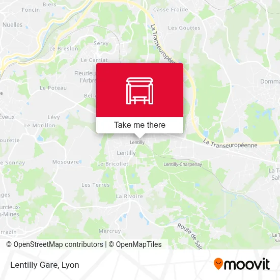 Lentilly Gare map