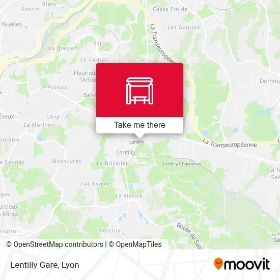 Lentilly Gare map