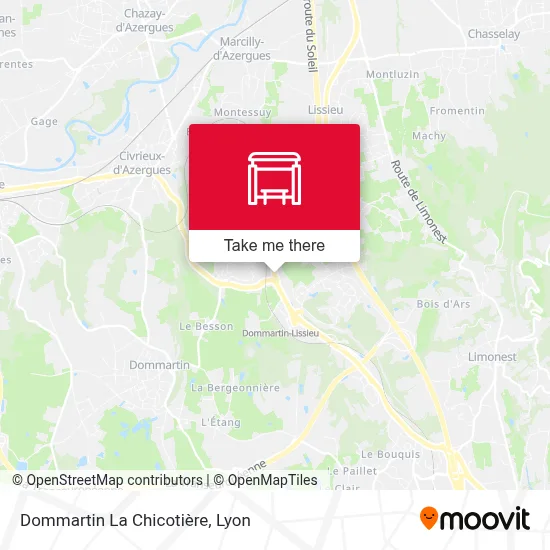 Dommartin La Chicotière map