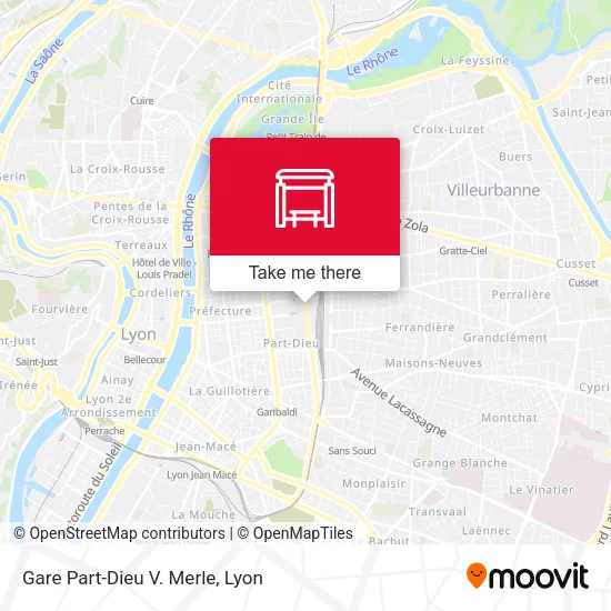 Gare Part-Dieu V. Merle map