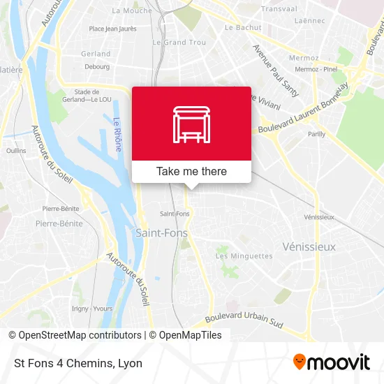 St Fons 4 Chemins map