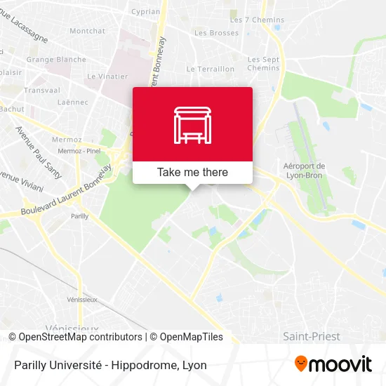 Parilly Université - Hippodrome map