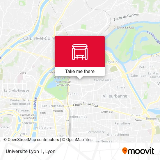 Universite Lyon 1 map