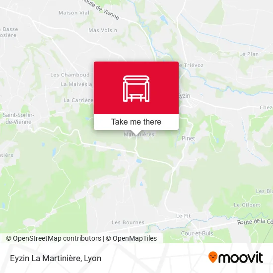 Eyzin La Martinière map