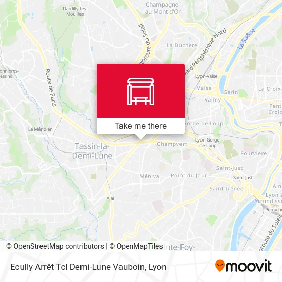 Ecully Arrêt Tcl Demi-Lune Vauboin map