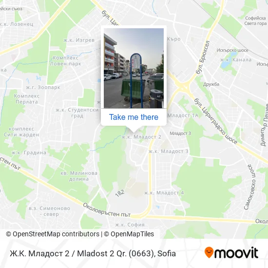 Карта Ж.К. Младост 2 / Mladost 2 Qr. (0663)
