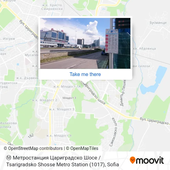 Карта Ⓜ️ Метростанция Цариградско Шосе / Tsarigradsko Shosse Metro Station (1017)