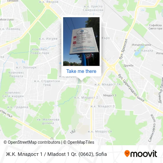 Карта Ж.К. Младост 1 / Mladost 1 Qr. (0662)