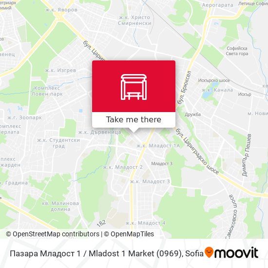 Пазара Младост 1 / Mladost 1 Market (0969) map