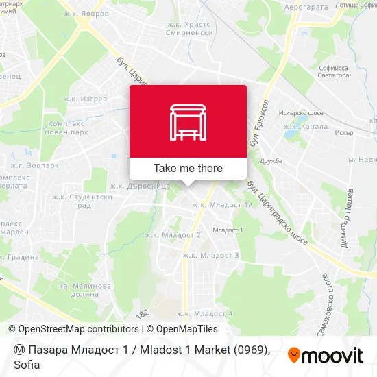 Ⓜ️ Пазара Младост 1 / Mladost 1 Market (0969) map