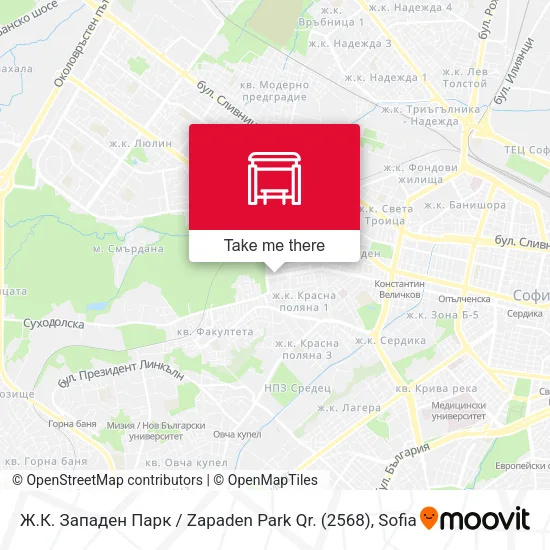 Карта Ж.К. Западен Парк / Zapaden Park Qr. (2568)