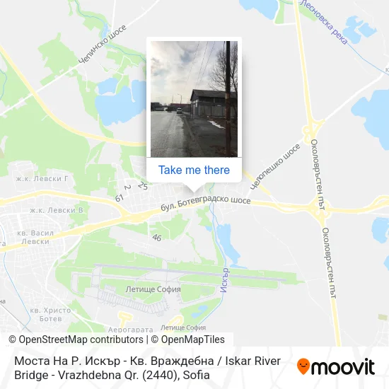 Карта Моста На Р. Искър - Кв. Враждебна / Iskar River Bridge - Vrazhdebna Qr. (2440)