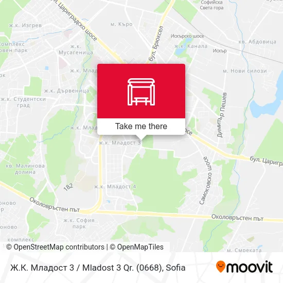 Карта Ж.К. Младост 3 / Mladost 3 Qr. (0668)