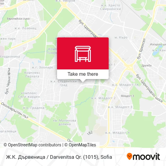 Карта Ж.К. Дървеница / Darvenitsa Qr. (1015)