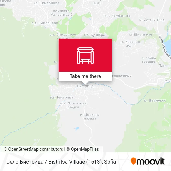 Карта Село Бистрица / Bistritsa Village (1513)