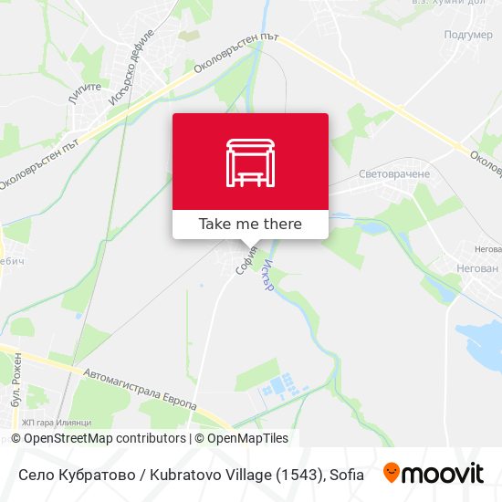 Село Кубратово / Kubratovo Village (1543) map