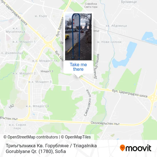 Карта Триъгълника Кв. Горубляне / Triagalnika Gorublyane Qr. (1780)