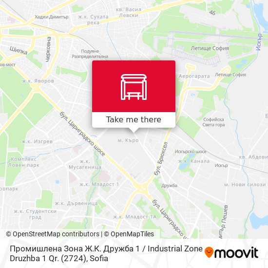 Карта Промишлена Зона Ж.К. Дружба 1 / Industrial Zone Druzhba 1 Qr. (2724)