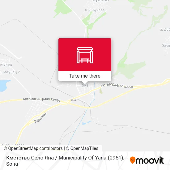 Карта Кметство Село Яна / Municipality Of Yana (0951)