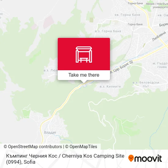 Карта Къмпинг Черния Кос / Cherniya Kos Camping Site (0994)