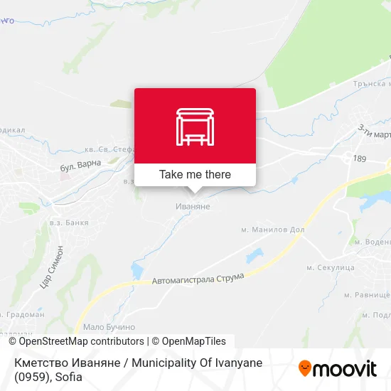 Карта Кметство Иваняне / Municipality Of Ivanyane (0959)