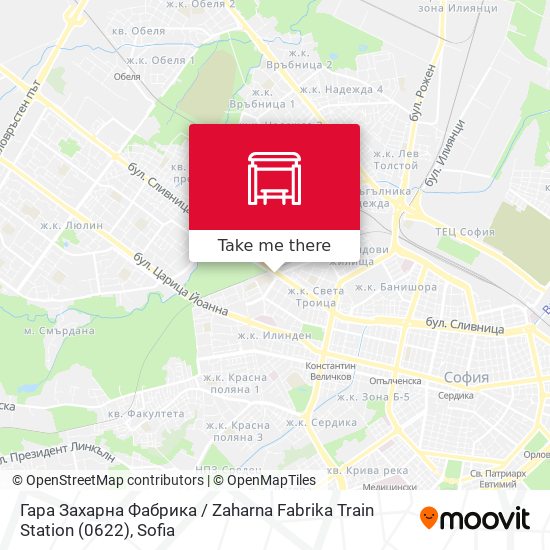 Гара Захарна Фабрика / Zaharna Fabrika Train Station (0622) map