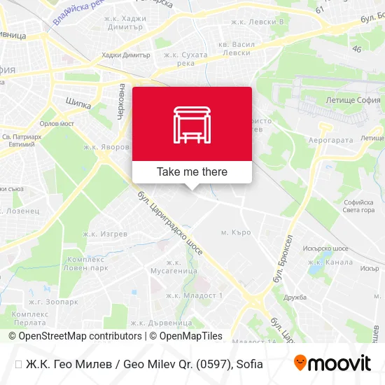 Карта 🚌 Ж.К. Гео Милев / Geo Milev Qr. (0597)