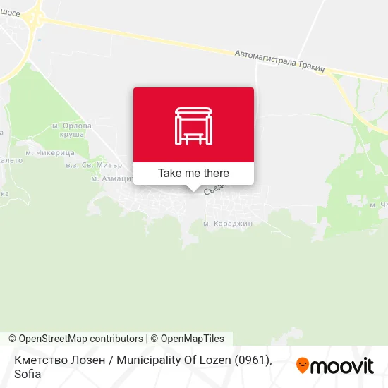 Карта Кметство Лозен / Municipality Of Lozen (0961)