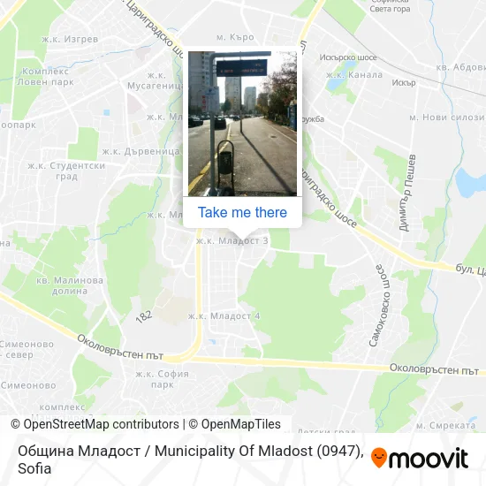Карта Община Младост / Municipality Of Mladost (0947)