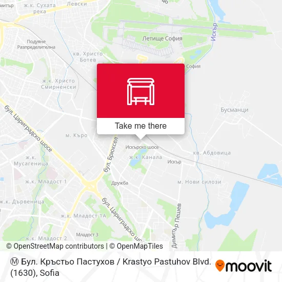 Карта Ⓜ️ Бул. Кръстьо Пастухов / Krastyo Pastuhov Blvd. (1630)